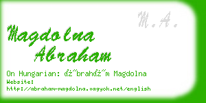 magdolna abraham business card